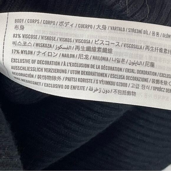 Abercrombie & Fitch Black Ribbed Textured Long Sleeve Sweater Bodysuit Size L - Picture 7 of 7